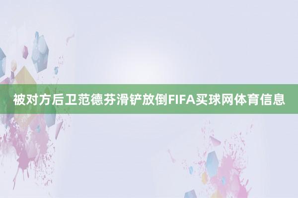 被对方后卫范德芬滑铲放倒FIFA买球网体育信息