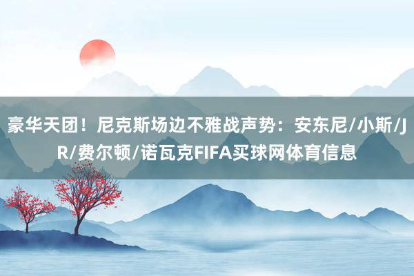 豪华天团!尼克斯场边不雅战声势:安东尼/小斯/JR/费尔顿/诺瓦克FIFA买球网体育信息