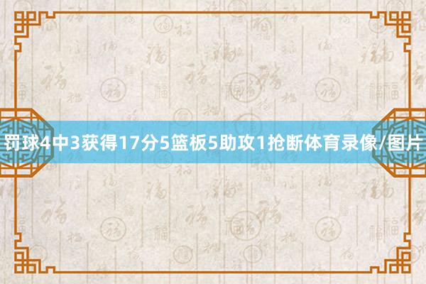 罚球4中3获得17分5篮板5助攻1抢断体育录像/图片