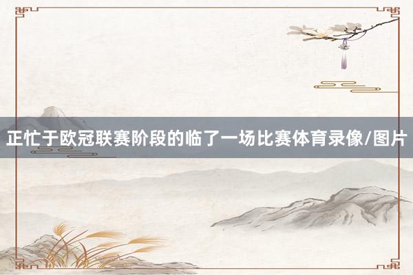 正忙于欧冠联赛阶段的临了一场比赛体育录像/图片