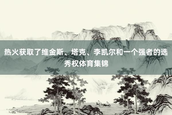 热火获取了维金斯、塔克、李凯尔和一个强者的选秀权体育集锦