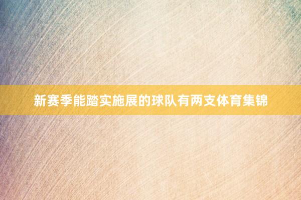 新赛季能踏实施展的球队有两支体育集锦