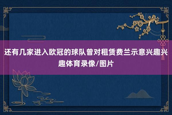 还有几家进入欧冠的球队曾对租赁费兰示意兴趣兴趣体育录像/图片