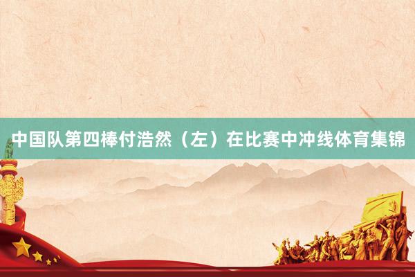 中国队第四棒付浩然（左）在比赛中冲线体育集锦