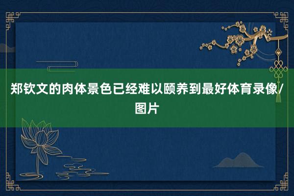 郑钦文的肉体景色已经难以颐养到最好体育录像/图片