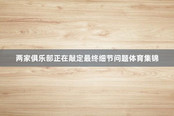 两家俱乐部正在敲定最终细节问题体育集锦