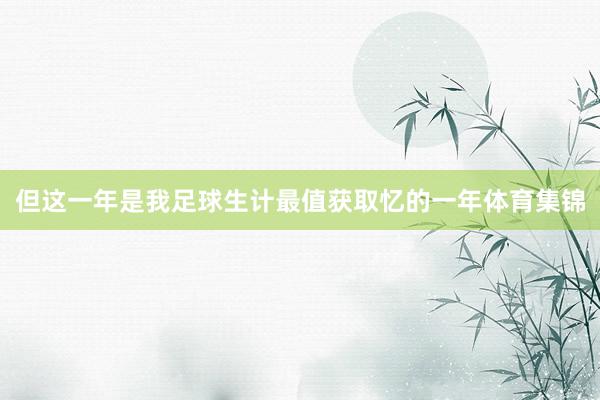 但这一年是我足球生计最值获取忆的一年体育集锦