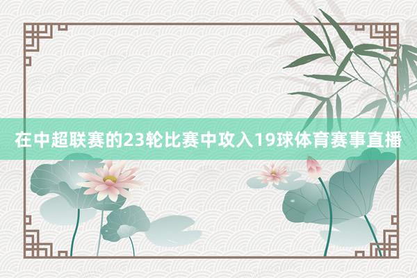在中超联赛的23轮比赛中攻入19球体育赛事直播