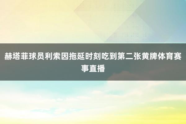 赫塔菲球员利索因拖延时刻吃到第二张黄牌体育赛事直播