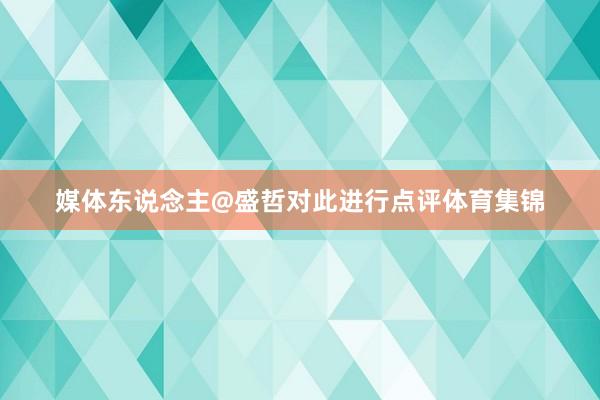 媒体东说念主@盛哲对此进行点评体育集锦