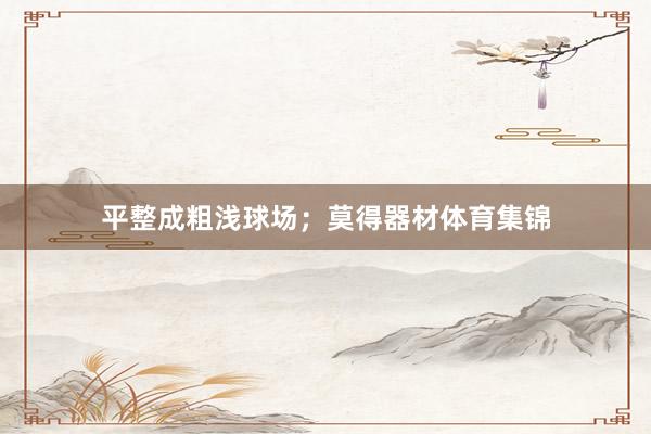 平整成粗浅球场；莫得器材体育集锦