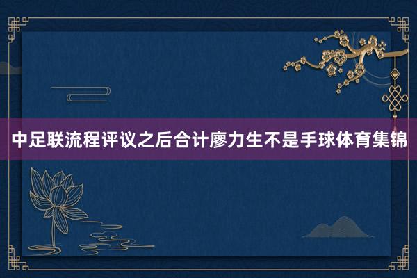 中足联流程评议之后合计廖力生不是手球体育集锦
