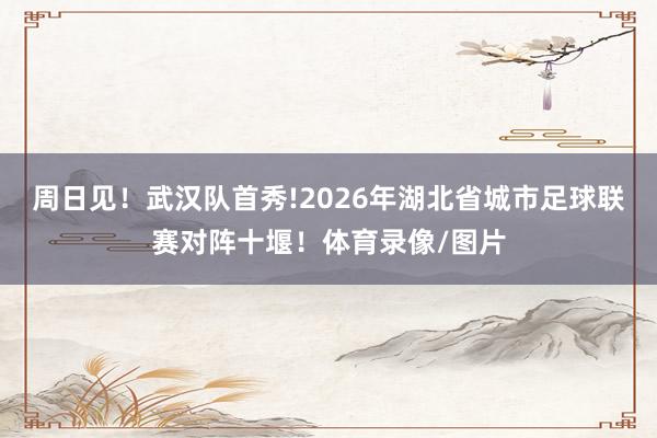 周日见！武汉队首秀!2026年湖北省城市足球联赛对阵十堰！体育录像/图片